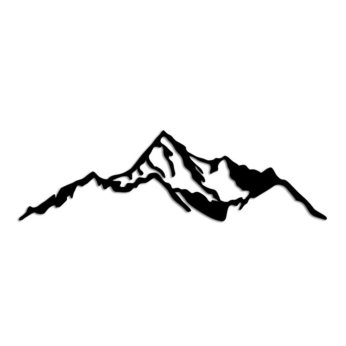 Wallity Mountain - 9 Escultura de pared de metal Negra